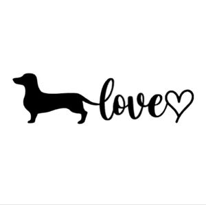 Love Heart Dachshund Dog Vinyl Graphic Auto Wall Laptop Decal Animal Sticker
